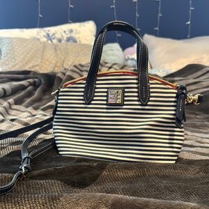 Dooney & Bourke Navy Striped Cross Body Bag